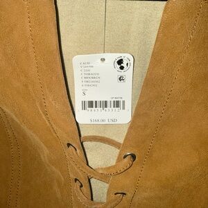 Free People Tan Lace-Up Dress Suede NWT
